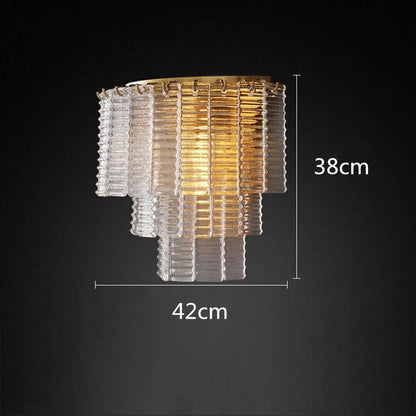 Smoke Crystal Wall Sconce with stainless steel and crystal design, E14 LED bulb, modern style.