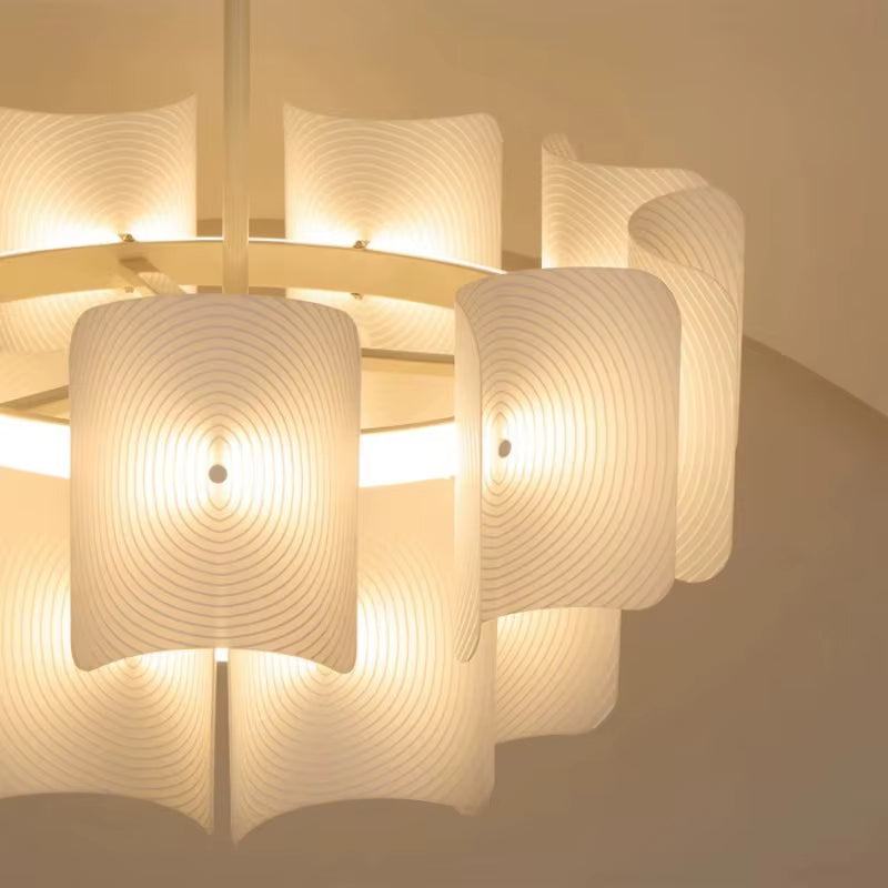 Simple white acrylic lamp with modern design and warm LED light