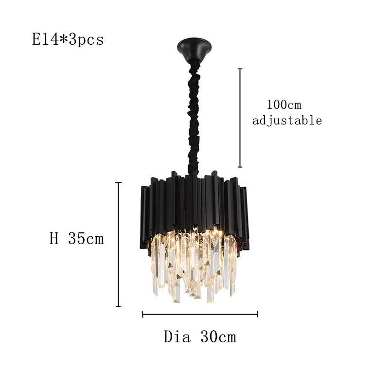 Modern black crystal chandelier