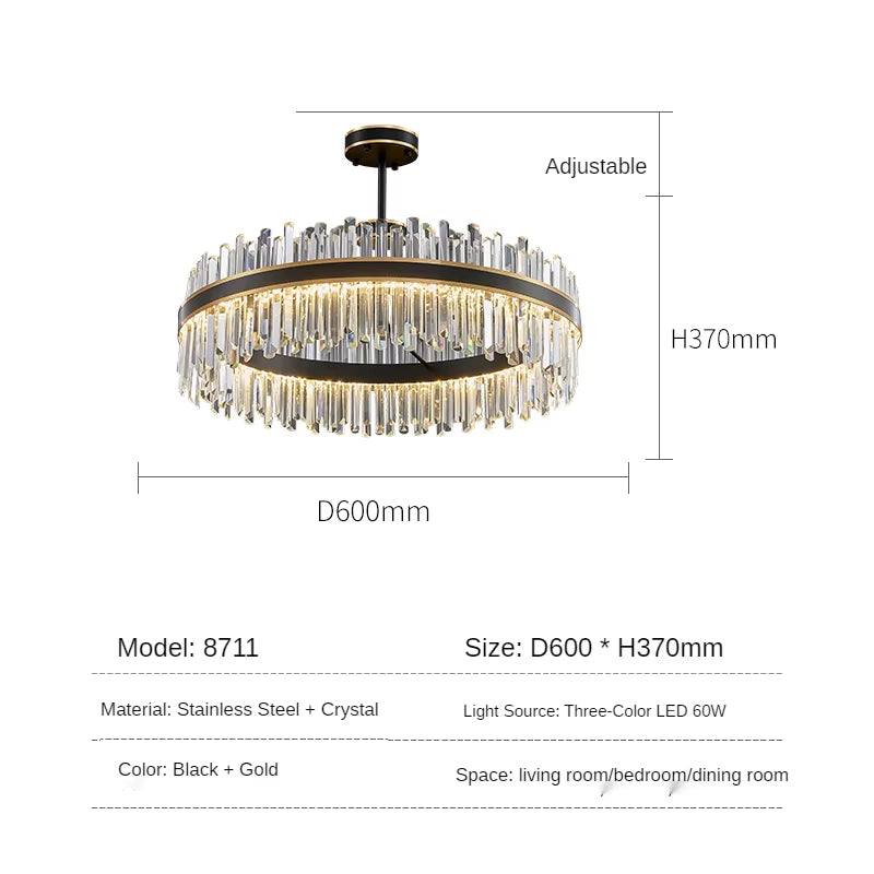 Black gold crystal chandelier