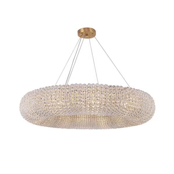 Gold chrome large crystal lamp