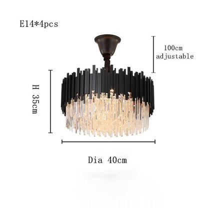 Modern black crystal chandelier