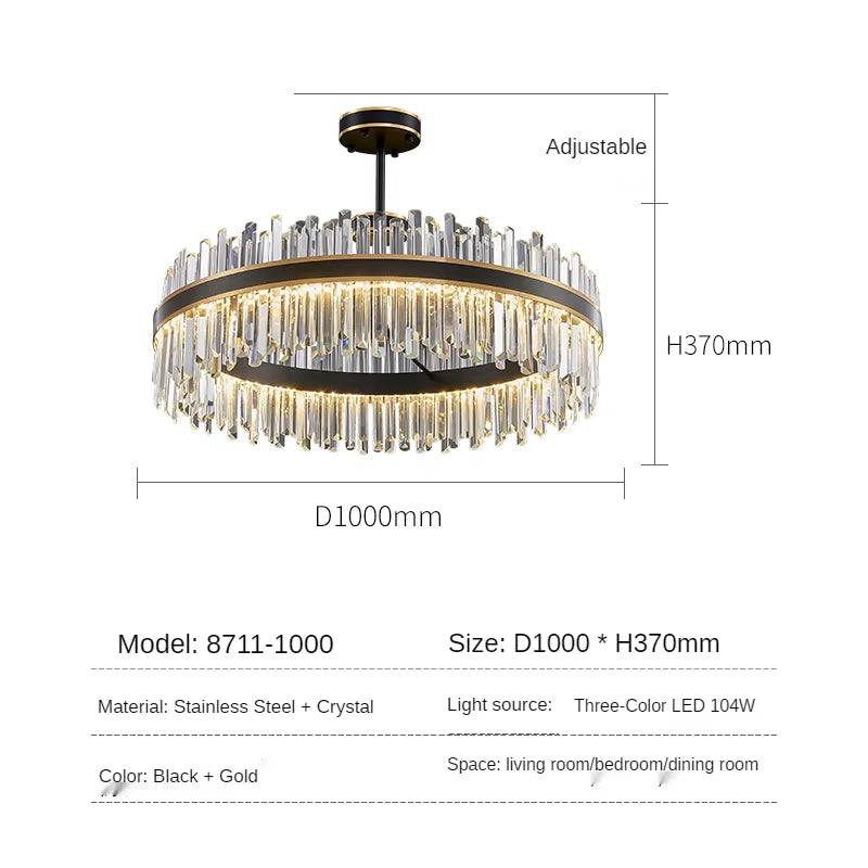 Black gold crystal chandelier