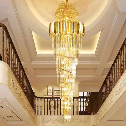 Golden luxury crystal chandelier