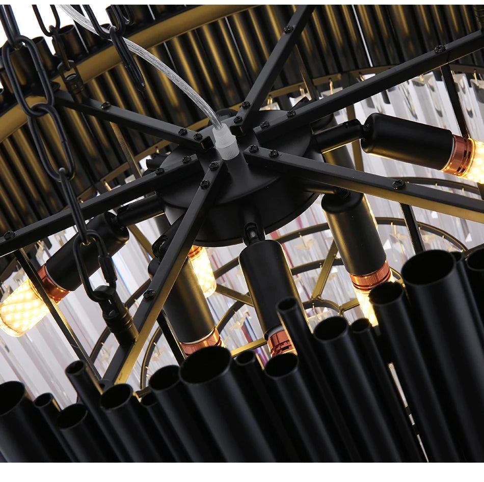 Black pipe chandelier