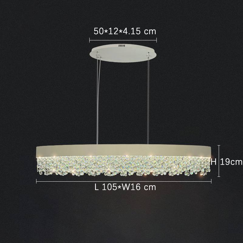 Modern Gypsophila chandelier with metal and crystal design, LED warm and cool light options, suitable for living room, bedroom, and dining room