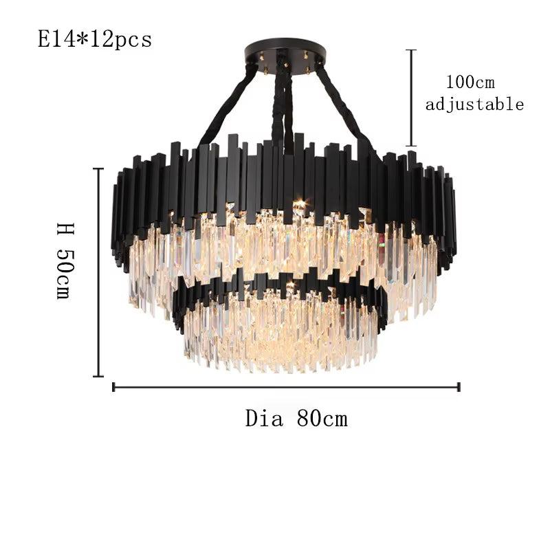 Modern black crystal chandelier