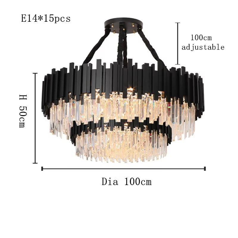 Modern black crystal chandelier