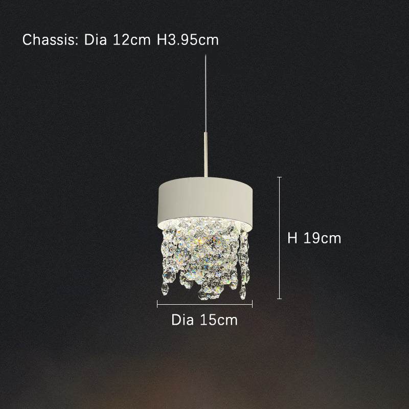 Modern Gypsophila chandelier with metal and crystal design, LED light, 15cm diameter, 19cm height, suitable for living room and bedroom