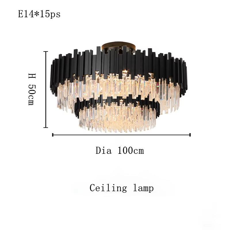 Modern black crystal chandelier