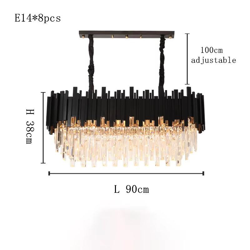 Modern black crystal chandelier