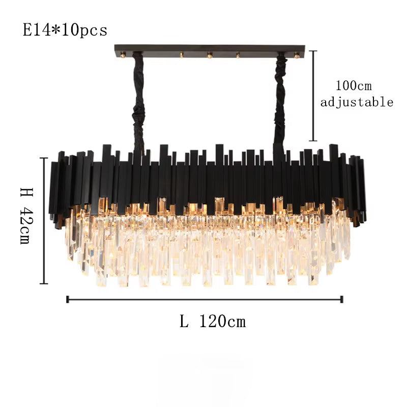 Modern black crystal chandelier