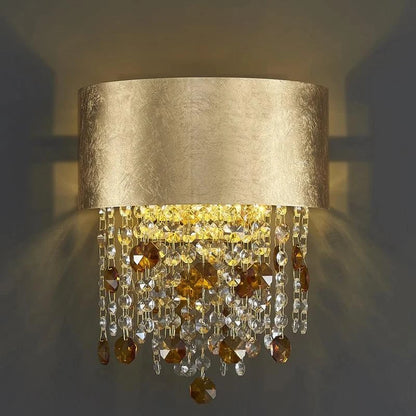 Gold bedside wall lamp