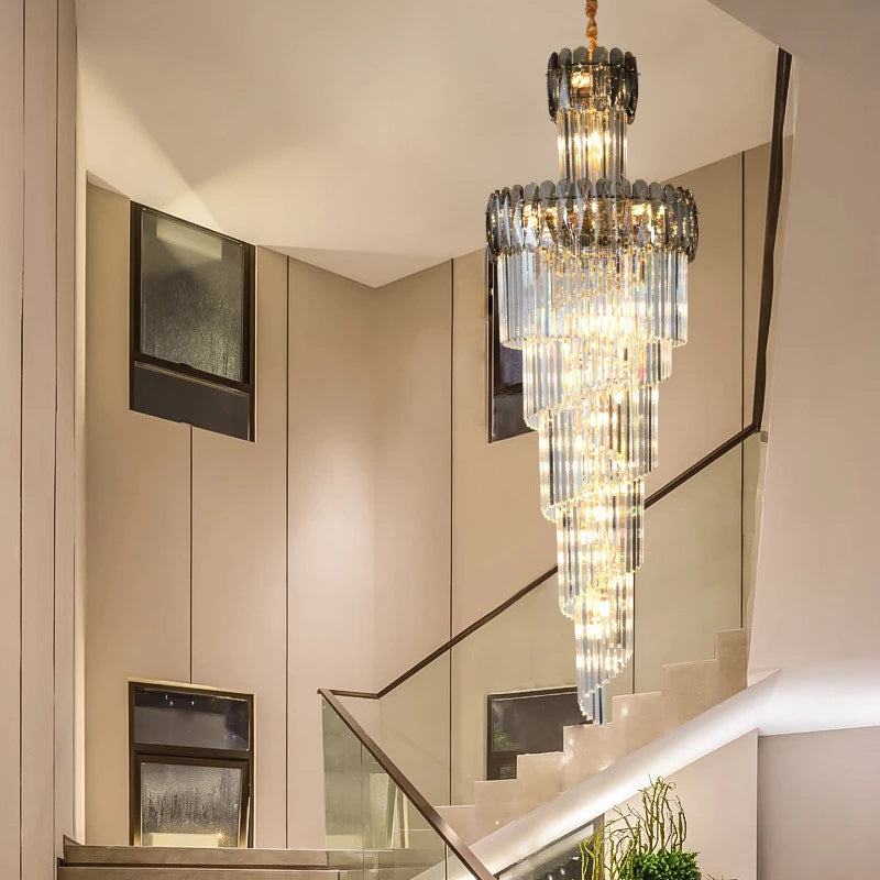 Large Staircase Multi Color Chandelier