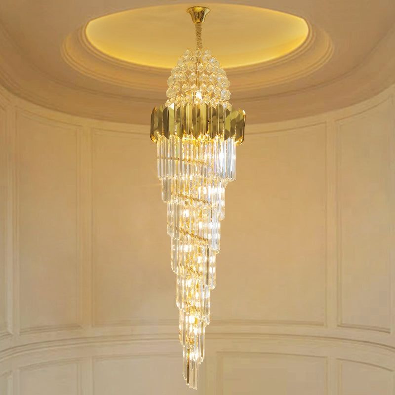 Golden luxury crystal chandelier