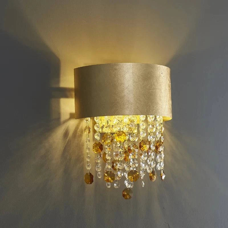 Gold bedside wall lamp