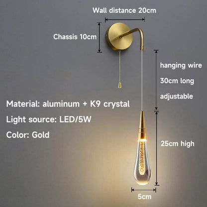 Raindrop Crystal Wall Lamp