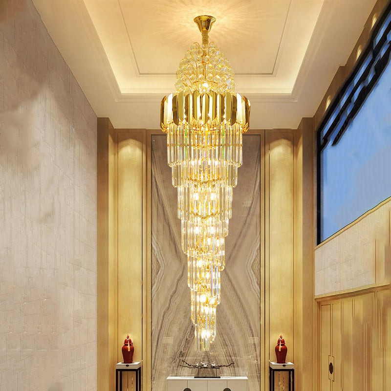 Golden luxury crystal chandelier