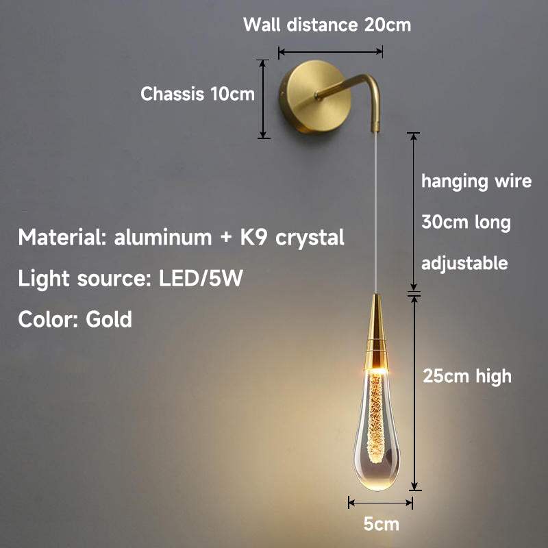 Raindrop Crystal Wall Lamp