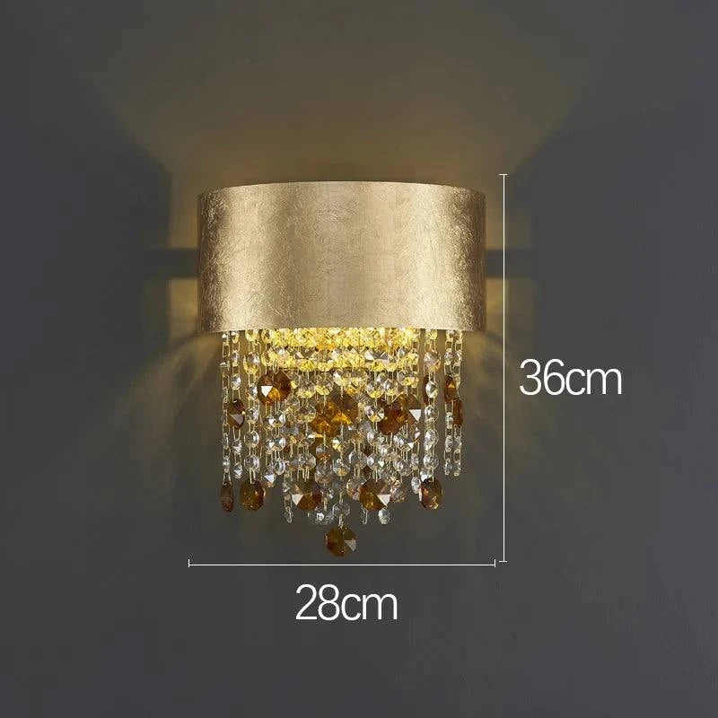 Gold bedside wall lamp