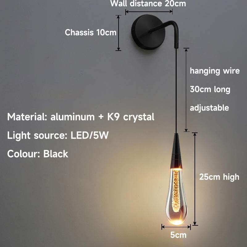 Raindrop Crystal Wall Lamp