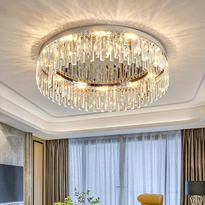 Modern chandelier luxury round crystal lamp