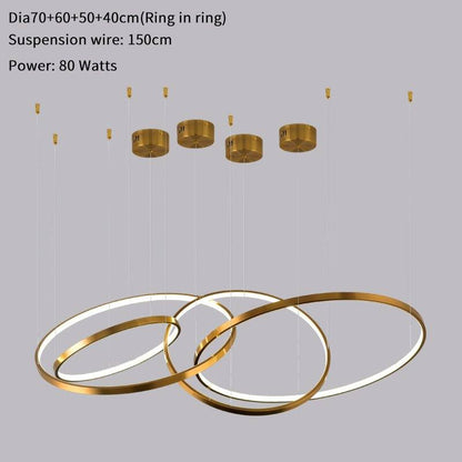 Multi-ring chandelier