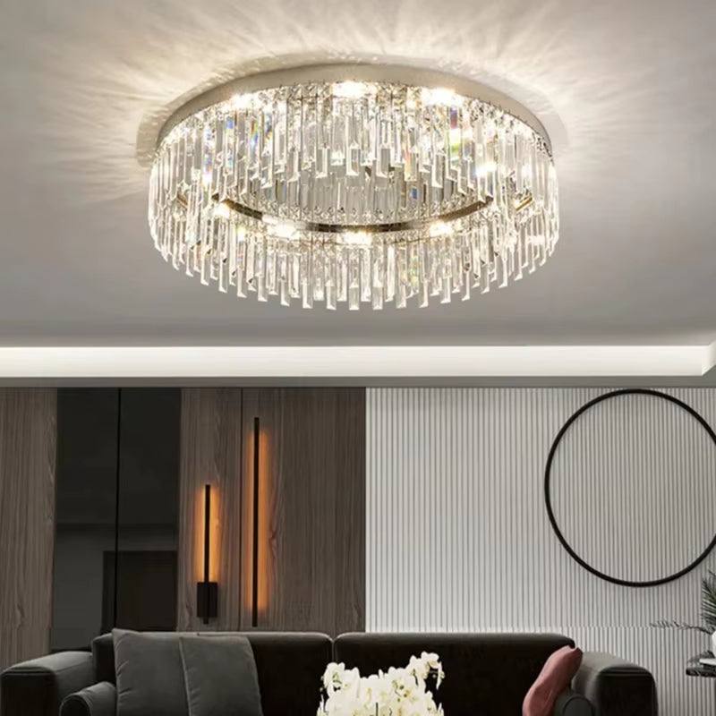 Modern chandelier luxury round crystal lamp