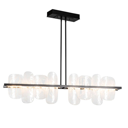 Modern luxury dining room lamp with adjustable hanging rod and LED light source.